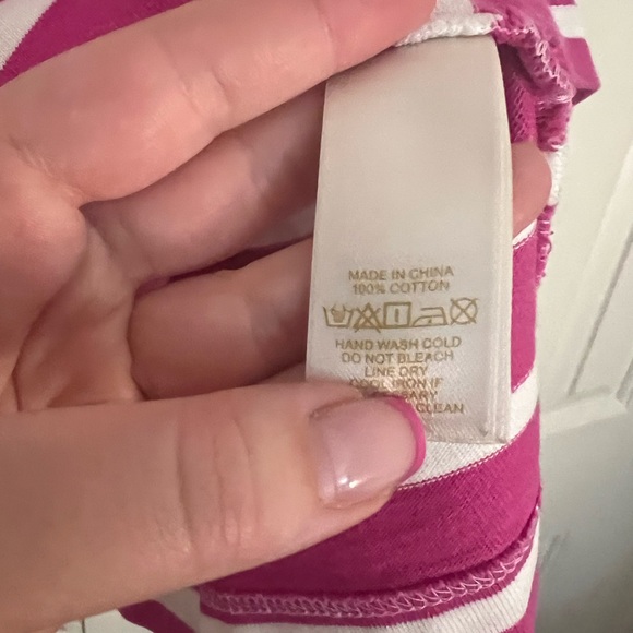 Kate Spade Pink & White Stripe Shift Dress W/ Bow Detail SZ S - Picture 5 of 5